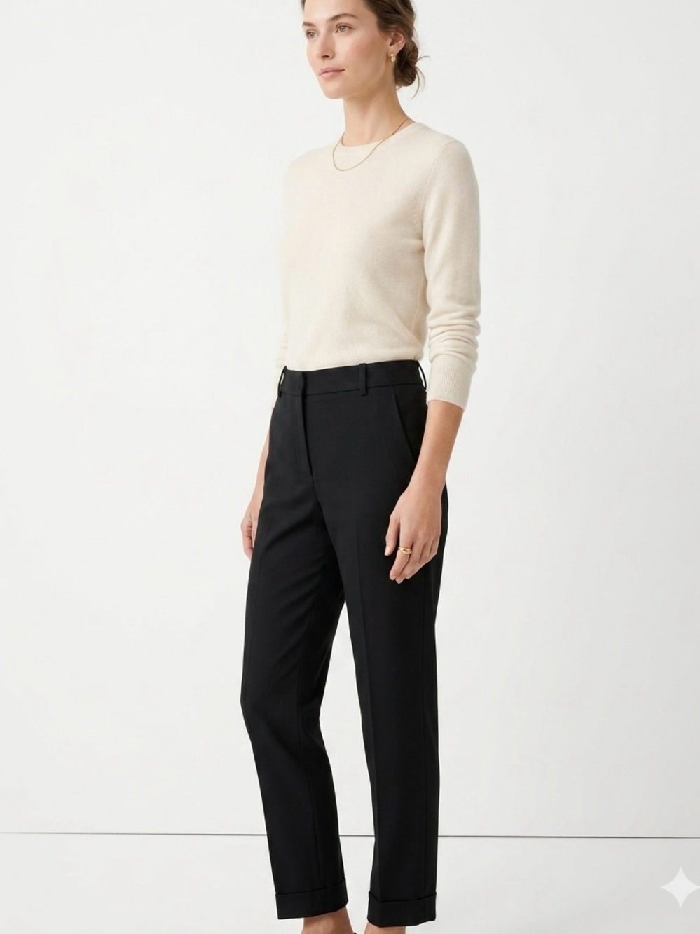 J. Crew Cameron High Rise Pant 4 Season Stretch Black Slim Crop Ankle Workwear